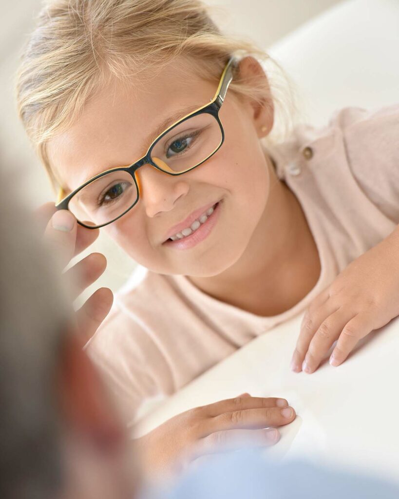 Child with myopia