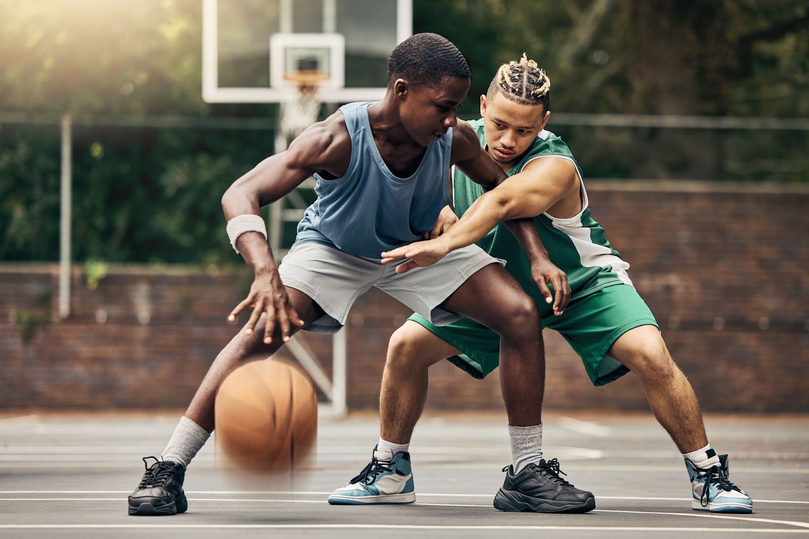 teenager basketball court