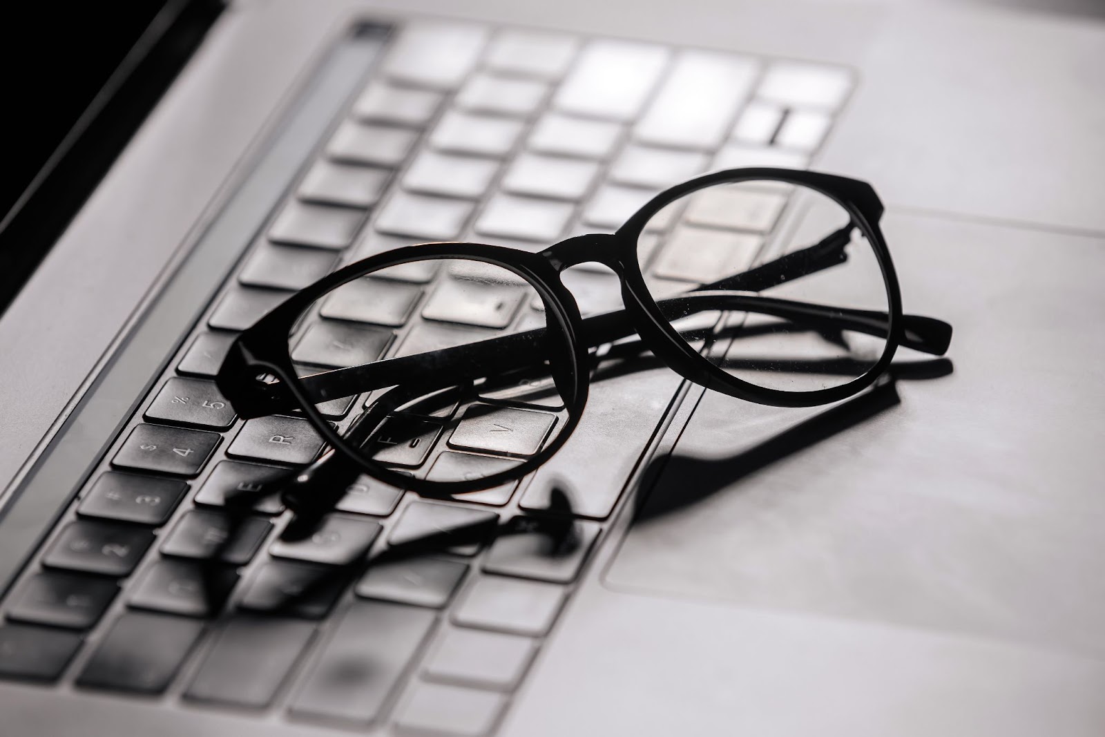 glasses computer keyboard